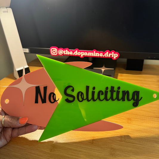 Mid Century Modern No Soliciting Sign - A fun way to say Go Away