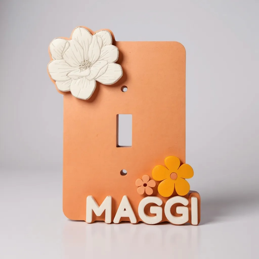 Apricot Magnolia – Personalized Acrylic Light Switch Cover