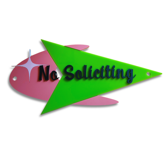 Mid Century Modern No Soliciting Sign - A fun way to say Go Away